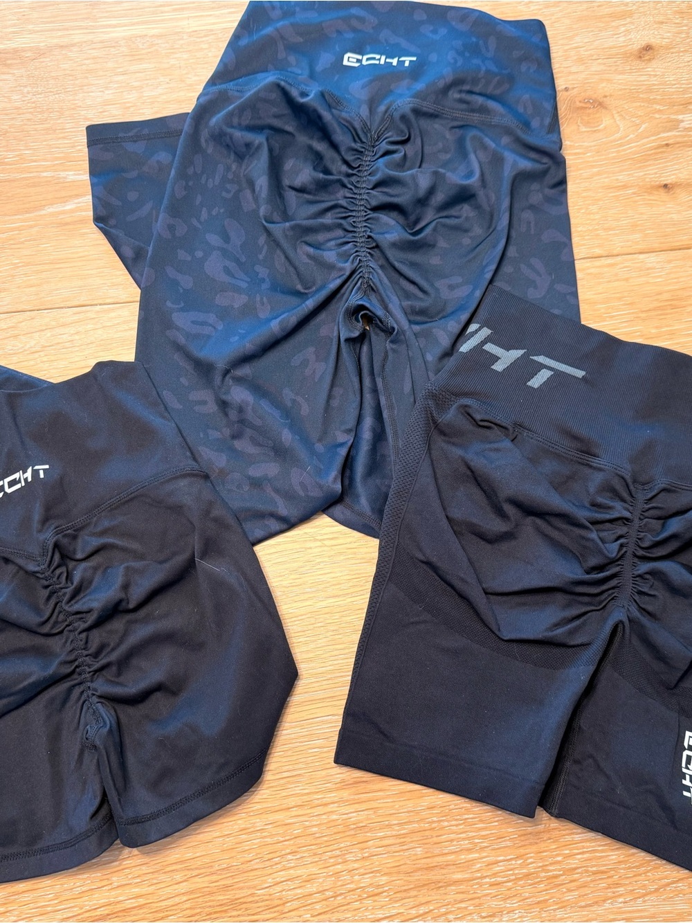 ECHT womens Black Scrunch Bike Shorts